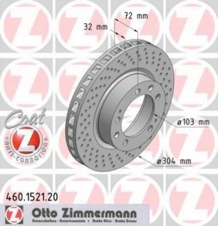 Тормозной диск ZIMMERMANN 460.1521.20 (фото 1)