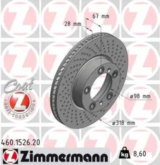 Гальмівний диск ZIMMERMANN 460.1526.20