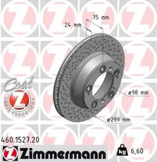 Гальмівний диск ZIMMERMANN 460.1527.20