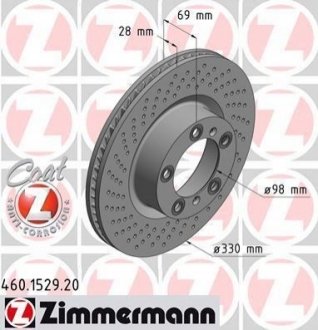 Тормозной диск ZIMMERMANN 460.1529.20 (фото 1)