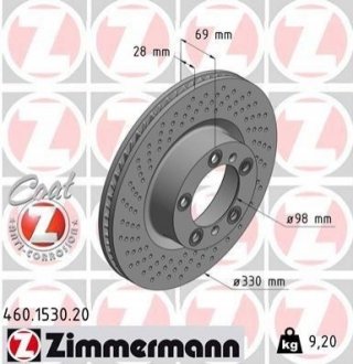 Тормозной диск ZIMMERMANN 460.1530.20 (фото 1)