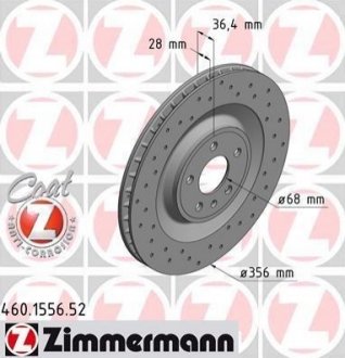 Гальмiвнi диски Sport ZIMMERMANN 460.1556.52 (фото 1)