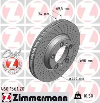 Гальмівний диск ZIMMERMANN 460.1561.20