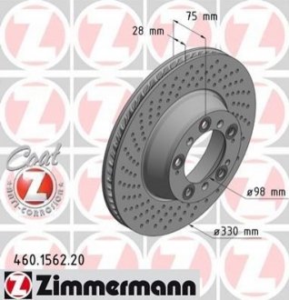Тормозной диск ZIMMERMANN 460.1562.20
