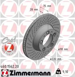 Гальмівний диск ZIMMERMANN 460.1562.20