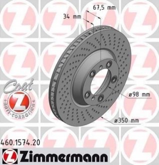 Тормозной диск ZIMMERMANN 460.1574.20 (фото 1)