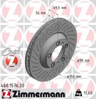 Гальмівний диск ZIMMERMANN 460.1576.20