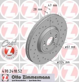 Гальмівний диск ZIMMERMANN 470.2418.52 (фото 1)