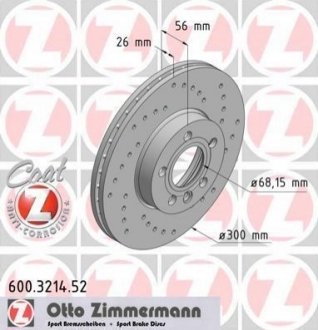 Тормозной диск ZIMMERMANN 600.3214.52