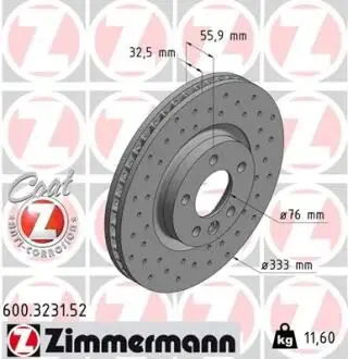 Тормозной диск ZIMMERMANN 600.3231.52