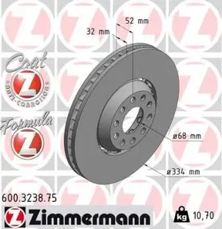 Тормозной диск ZIMMERMANN 600.3238.75