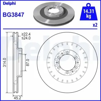 Гальмiвнi диски Delphi BG3847
