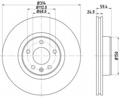 Тормозной диск HELLA 8DD 355 111-121 (фото 1)