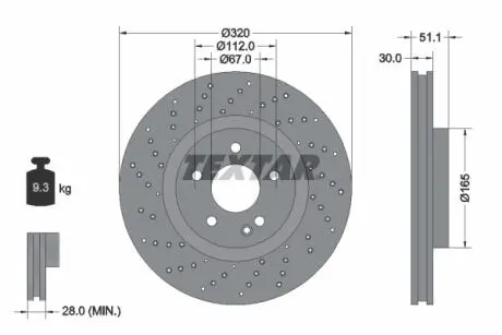 Тормозной диск TEXTAR 92262103