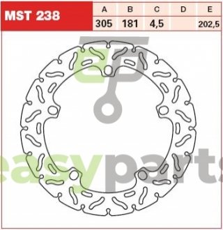 Тормозной диск TRW MST238RAC