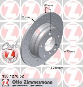 Тормозной диск ZIMMERMANN 150.1270.52 (фото 1)