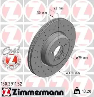 Тормозной диск ZIMMERMANN 150.2911.52