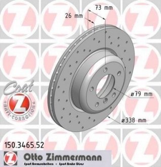 Гальмівний диск ZIMMERMANN 150.3465.52 (фото 1)