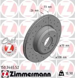 Гальмівний диск ZIMMERMANN 150.3465.52