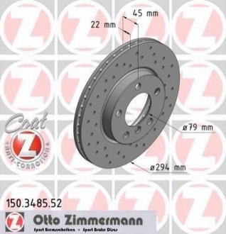 Гальмівний диск ZIMMERMANN 150.3485.52