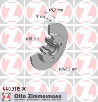 Гальмівний диск ZIMMERMANN 440.3115.00 (фото 1)