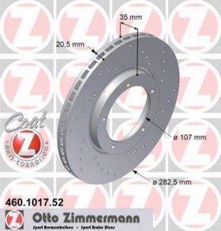 Тормозной диск ZIMMERMANN 460.1017.52 (фото 1)