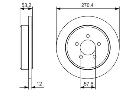 Диск гальмівний зад. CHRYSLER PT BOSCH 0 986 479 A80