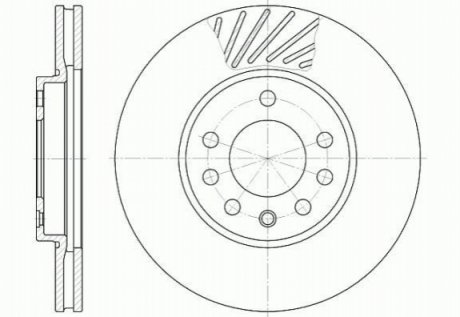 Тормозной диск перед. Opel Astra G, H/Zafira 98- (вент.) (280x25) WOKING D6584.10 (фото 1)