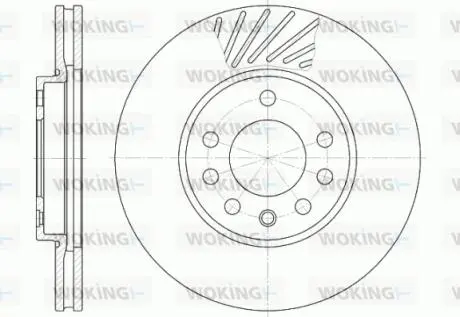 Гальмівний диск перед. Opel Astra G, H/Zafira 98- (вент.) (280x25) WOKING D6584.10