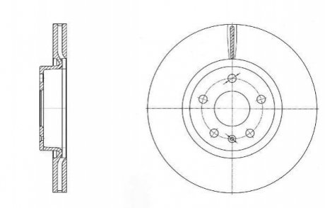 Тормозной диск перед. Caddy III/IV/Golf/Jetta/Passat/Octavia 05- (312x25) WOKING D6972.10 (фото 1)