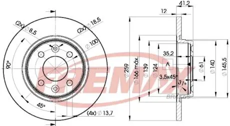 Тормозной диск FREMAX BD-4707