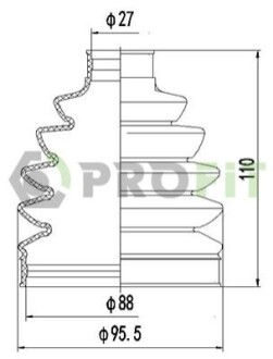 Пильник ШРКШ гумовий + змазка PROFIT 2710-0049 XLB (фото 1)