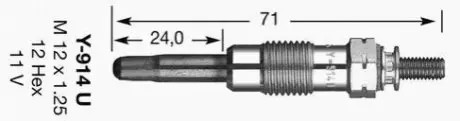 Свічка розжарення NGK Y914U