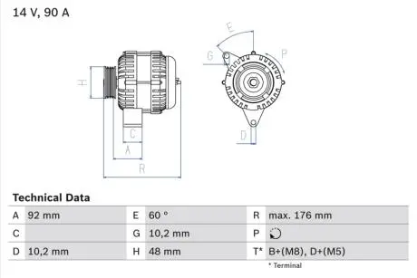 Генератор BOSCH 0 986 039 740