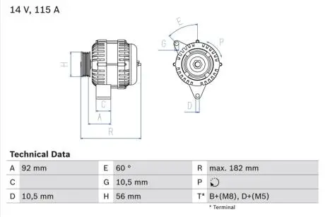 Генератор BOSCH 0 986 041 120