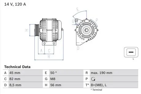 Генератор BOSCH 0 986 041 740