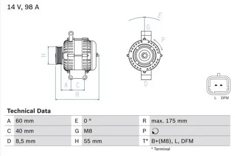 Генератор BOSCH 0 986 041 850