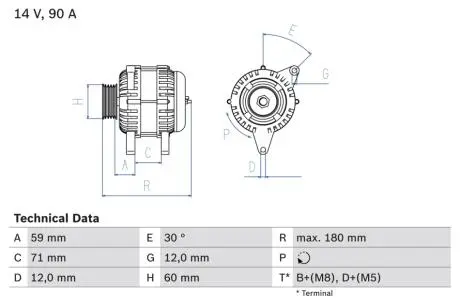 Генератор BOSCH 0 986 042 000