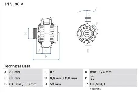 Генератор BOSCH 0 986 042 530
