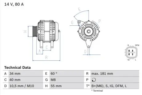 Генератор BOSCH 0 986 042 660