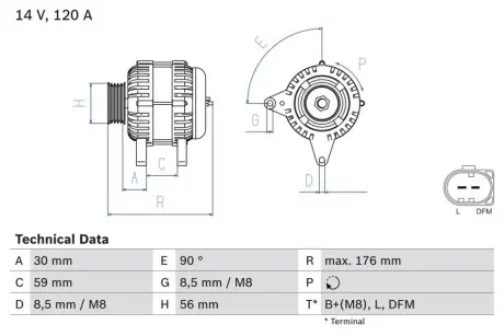 Генератор BOSCH 0 986 042 830