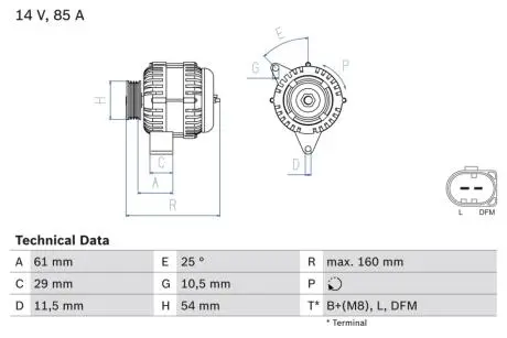 Генератор BOSCH 0 986 044 490