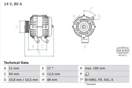 Генератор BOSCH 0 986 044 701