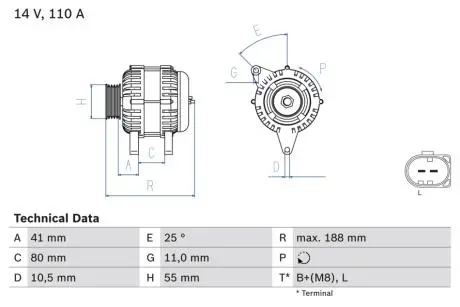 Генератор BOSCH 0 986 046 060
