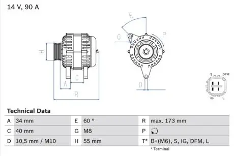 Генератор BOSCH 0 986 046 110