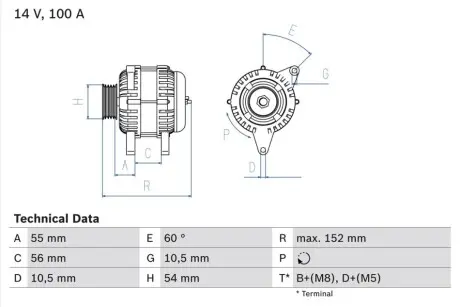 Генератор BOSCH 0 986 047 280