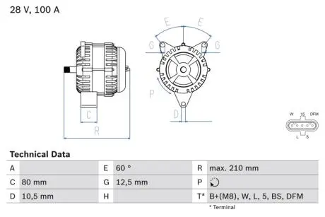 Генератор BOSCH 0 986 048 110