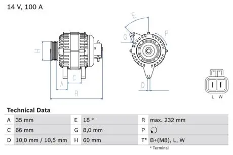 Генератор BOSCH 0 986 048 340