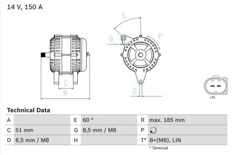 Генератор BOSCH 0 986 048 380