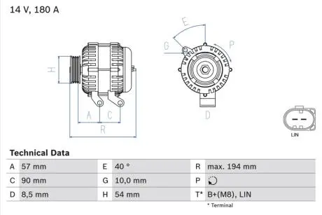 Генератор BOSCH 0 986 048 400